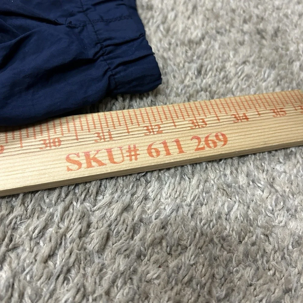 Vintage Nike Track Pants Mens Large Nylon Baggy Navy Blue 32
